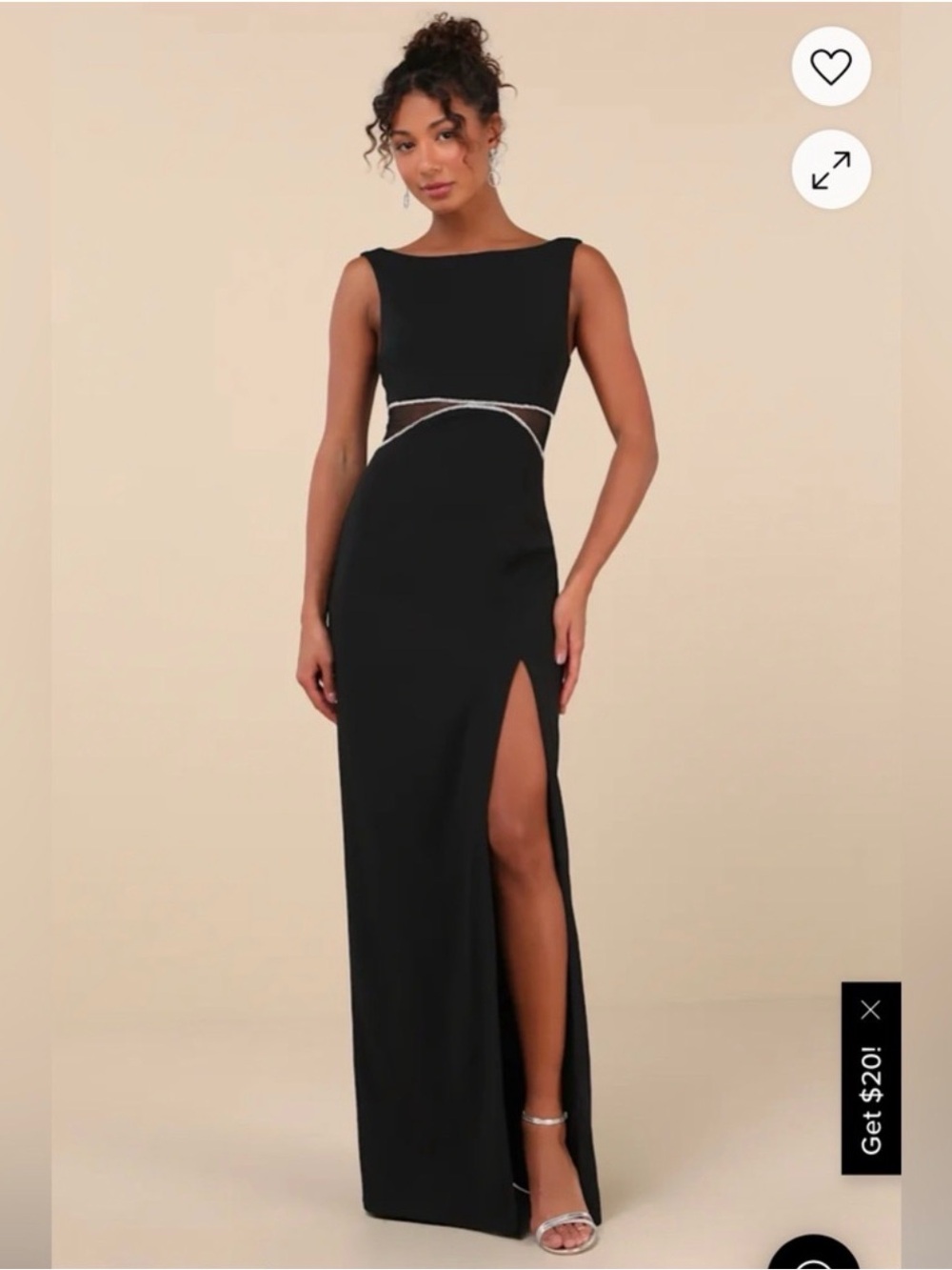 Lulu’s Black Evening Gown with Side Slit